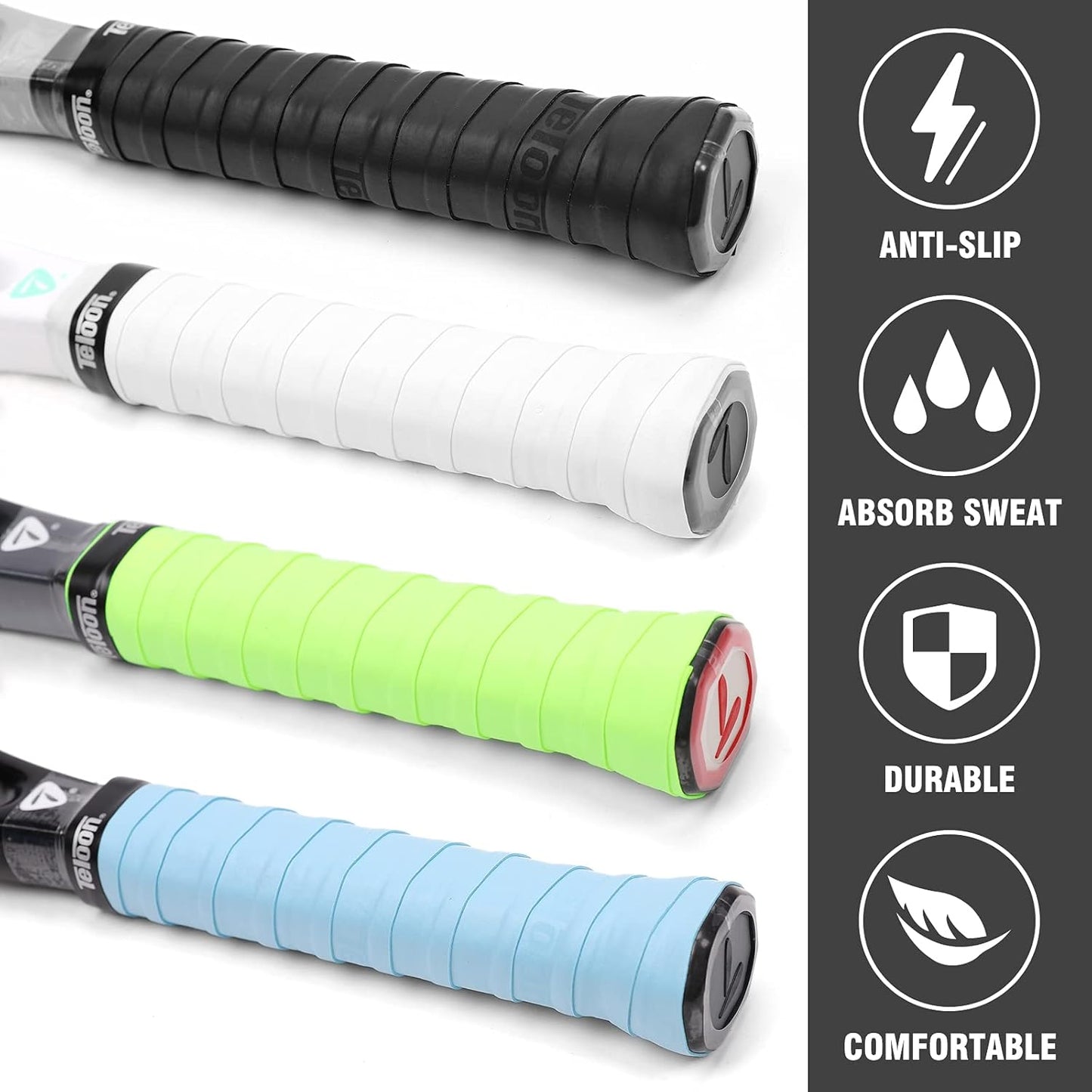 Overgrip Racket Grip Tape Tennis Overgrip Grip Tape,(6 or 12 Pack) Absorb Sweatbands Stretchy anti Slip Protector Handle Overgrips.
